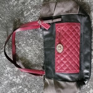 Coach Purse, red, black, gray. Shoulder bag